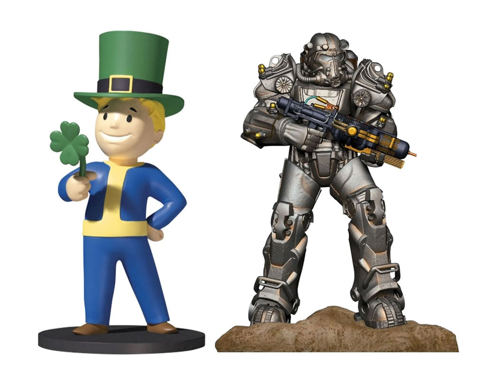 Fallout Series 2 Vault Boy Luck and T-60 Tesla Power Armor Mini Figure Set Gallery Image 1