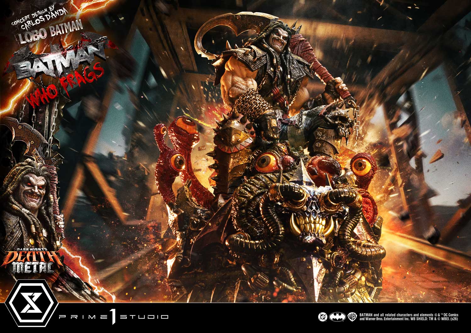 Dark Nights: Death Metal Museum Masterline Lobo Batman: Batman Who Frags (Deluxe Ver.) 1/3 Scale Statue Gallery Image 11