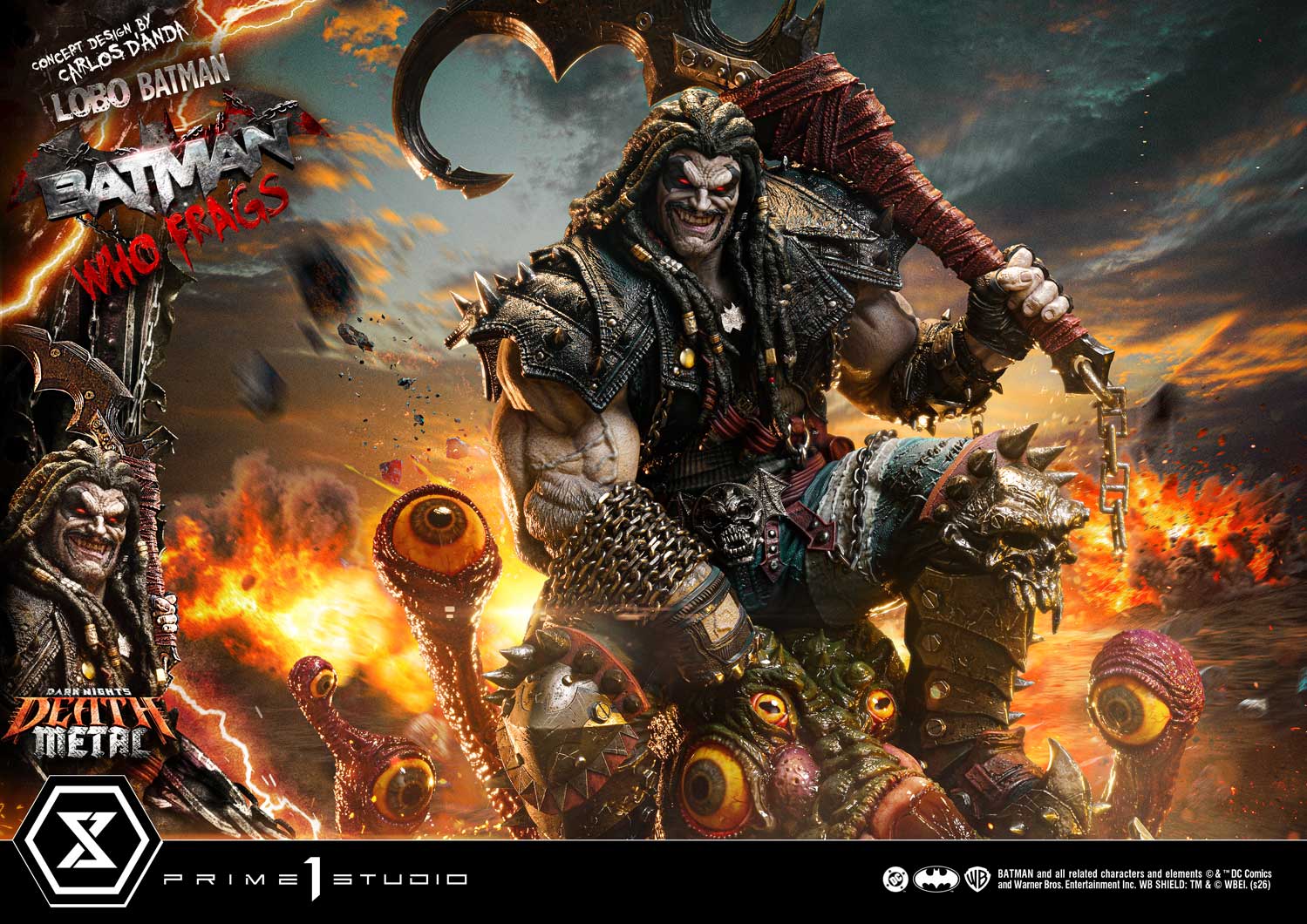 Dark Nights: Death Metal Museum Masterline Lobo Batman: Batman Who Frags (Deluxe Ver.) 1/3 Scale Statue Gallery Image 6