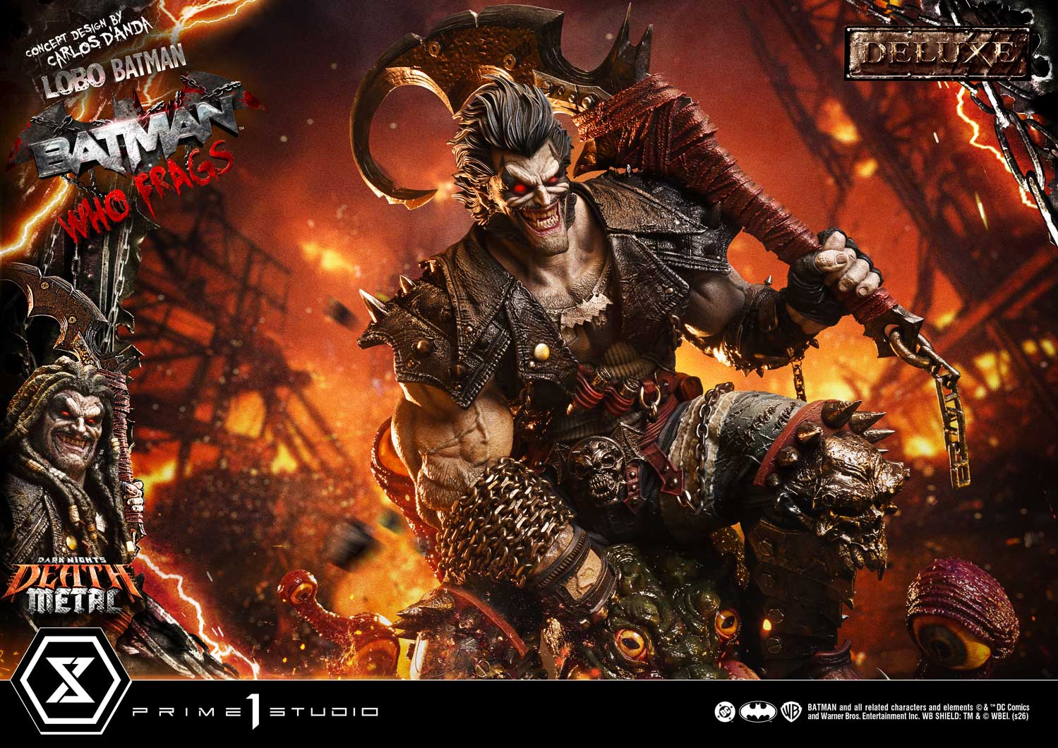 Dark Nights: Death Metal Museum Masterline Lobo Batman: Batman Who Frags (Deluxe Ver.) 1/3 Scale Statue Gallery Image 12