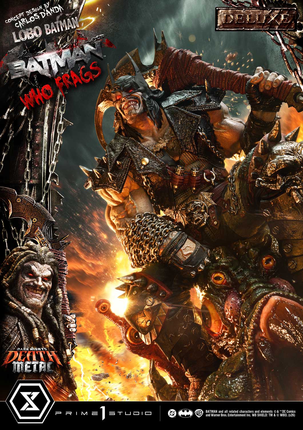 Dark Nights: Death Metal Museum Masterline Lobo Batman: Batman Who Frags (Deluxe Ver.) 1/3 Scale Statue Gallery Image 10