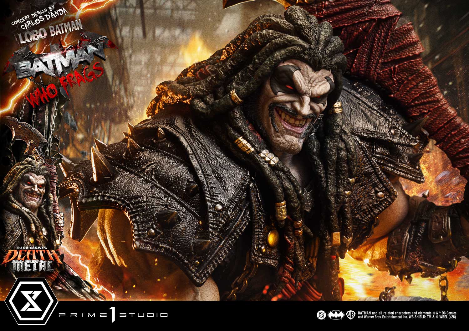 Dark Nights: Death Metal Museum Masterline Lobo Batman: Batman Who Frags (Deluxe Ver.) 1/3 Scale Statue Gallery Image 8