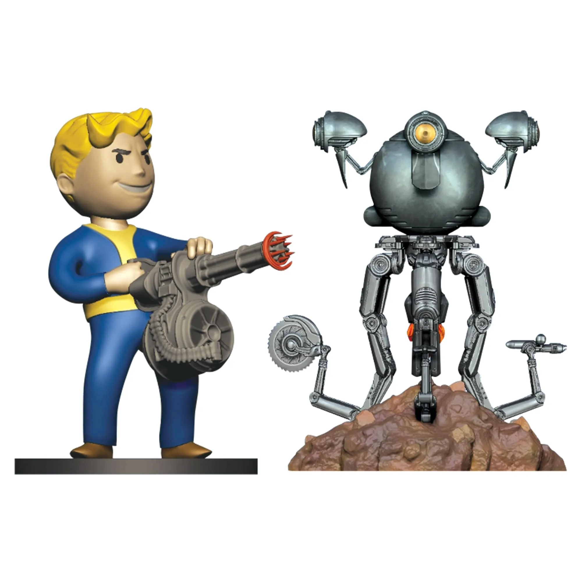 Fallout Series 2 Vault Boy Heavy Gunner and Mr. Handy Mini Figure Set Gallery Image 5