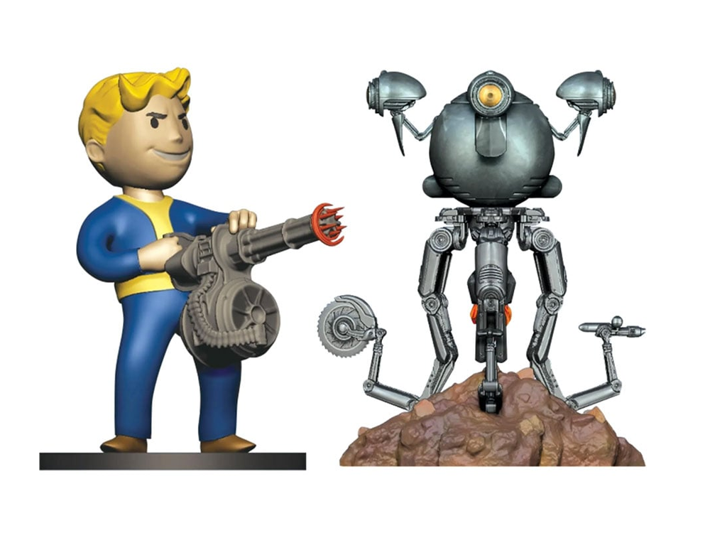 Fallout Series 2 Vault Boy Heavy Gunner and Mr. Handy Mini Figure Set Gallery Image 1