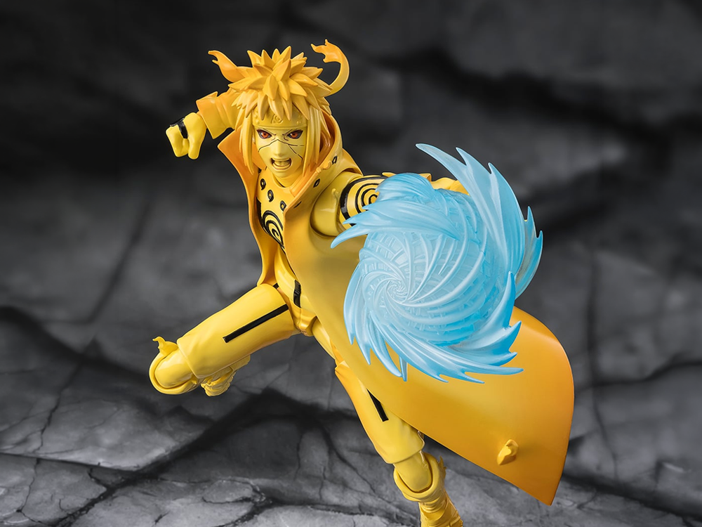 Naruto: Shippuden S.H.Figuarts Minato Namikaze (Kurama Link Mode) - pose serangan dinamis