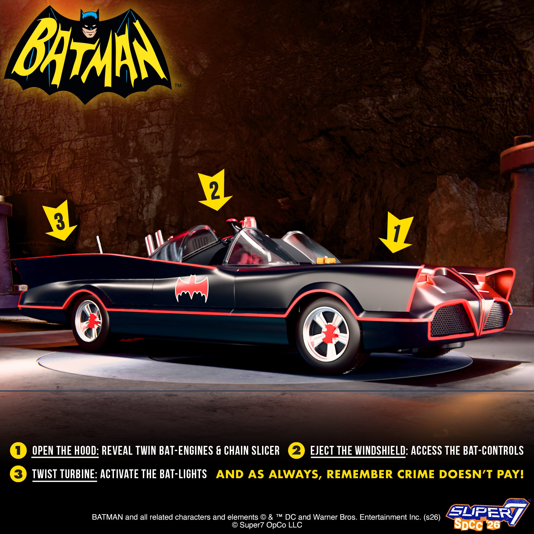 Batman Classic TV Series Super Cyborg SDCC 2026 Exclusive Batmobile Gallery Image 3