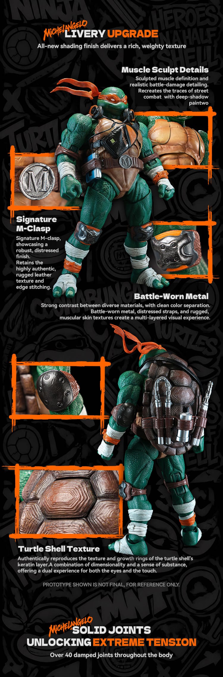 Teenage Mutant Ninja Turtles HB0105 HEFIG Michelangelo (Deluxe Edition) Action Figure (With Bonus) Gallery Image 21