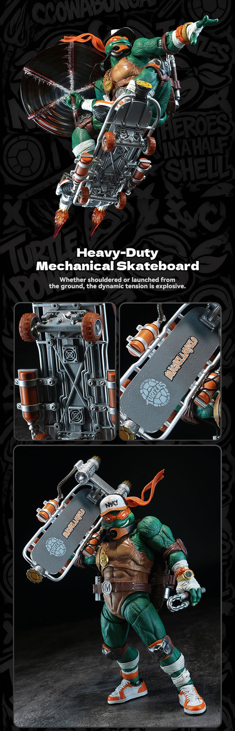 Teenage Mutant Ninja Turtles HB0105 HEFIG Michelangelo (Deluxe Edition) Action Figure (With Bonus) Gallery Image 25