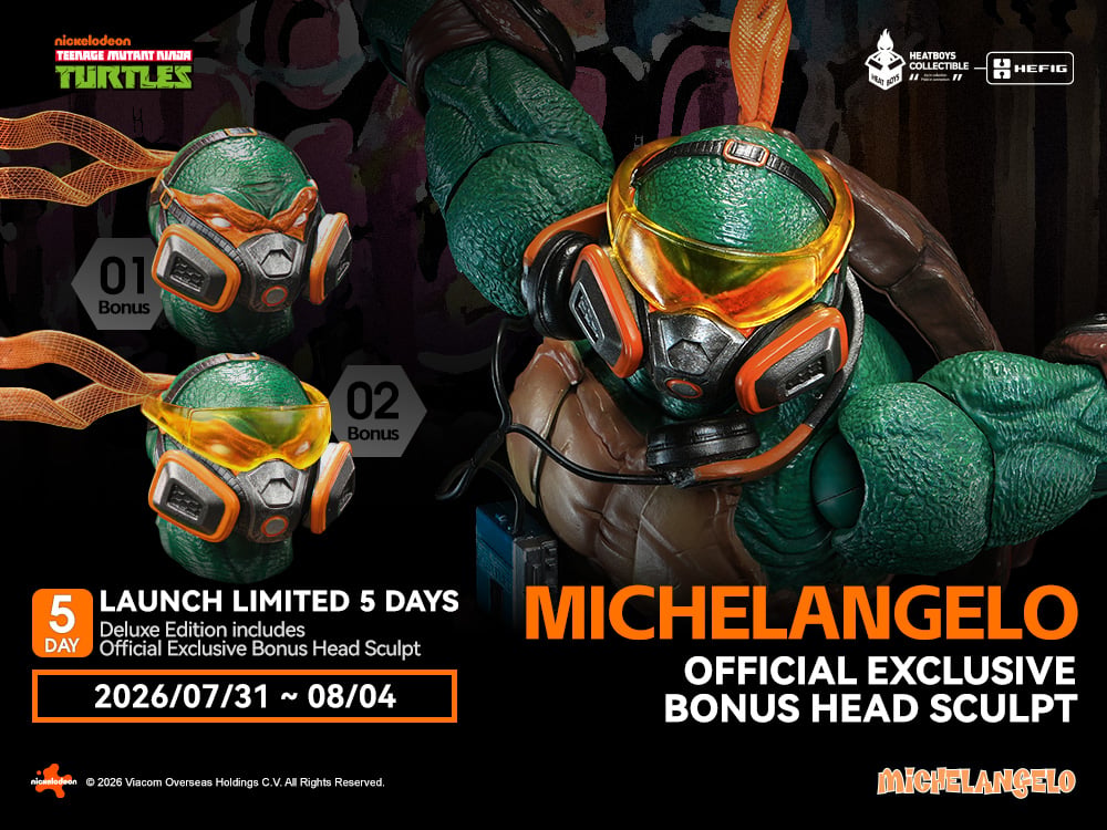 Teenage Mutant Ninja Turtles HB0105 HEFIG Michelangelo (Deluxe Edition) Action Figure (With Bonus) Gallery Image 5