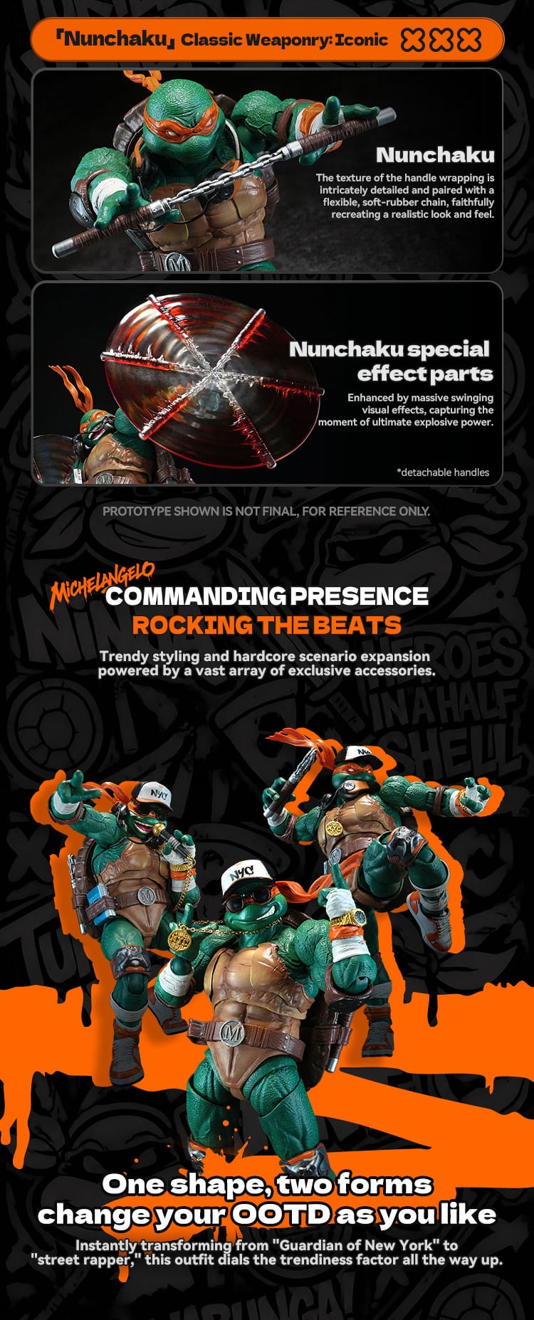 Teenage Mutant Ninja Turtles HB0105 HEFIG Michelangelo (Deluxe Edition) Action Figure (With Bonus) Gallery Image 24