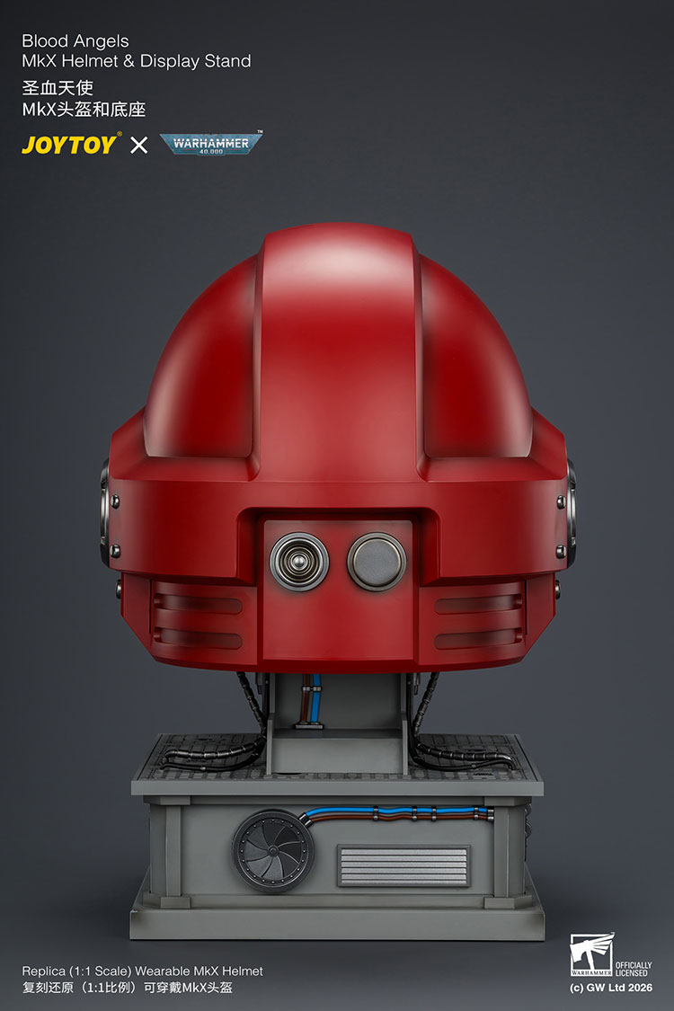 Warhammer 40,000 Blood Angels Mk X 1/1 Scale Helmet Replica with Display Stand Gallery Image 9