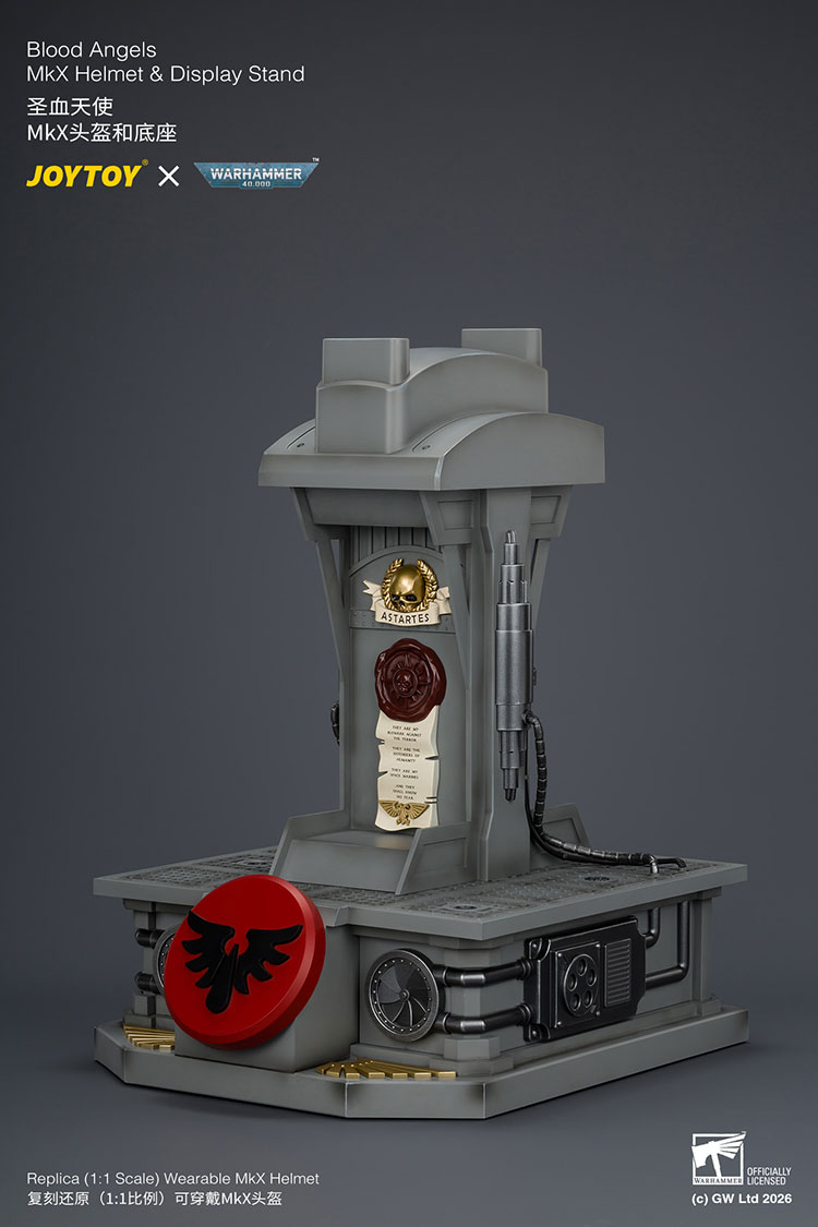 Warhammer 40,000 Blood Angels Mk X 1/1 Scale Helmet Replica with Display Stand Gallery Image 20