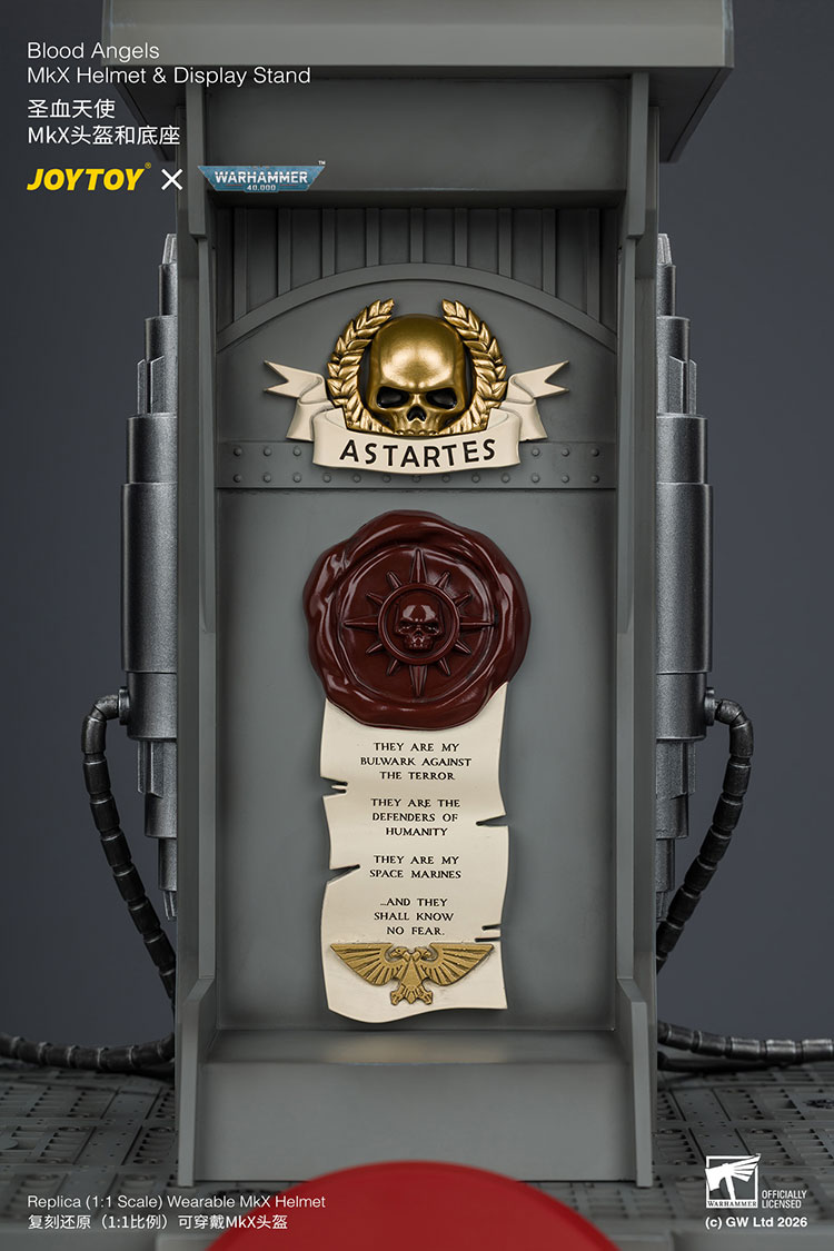 Warhammer 40,000 Blood Angels Mk X 1/1 Scale Helmet Replica with Display Stand Gallery Image 27