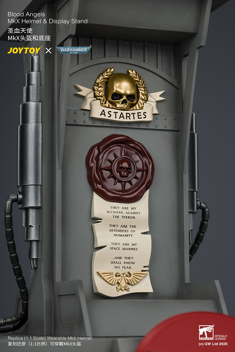 Warhammer 40,000 Blood Angels Mk X 1/1 Scale Helmet Replica with Display Stand Gallery Image 28