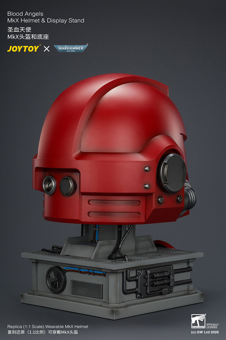 Warhammer 40,000 Blood Angels Mk X 1/1 Scale Helmet Replica with Display Stand Gallery Image 10