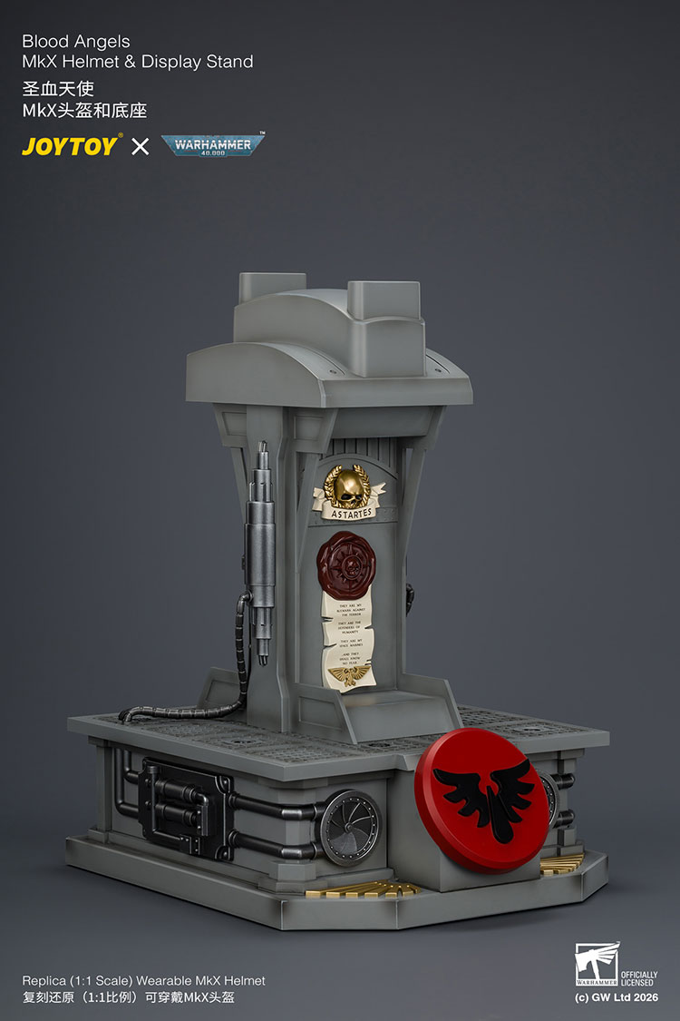 Warhammer 40,000 Blood Angels Mk X 1/1 Scale Helmet Replica with Display Stand Gallery Image 26