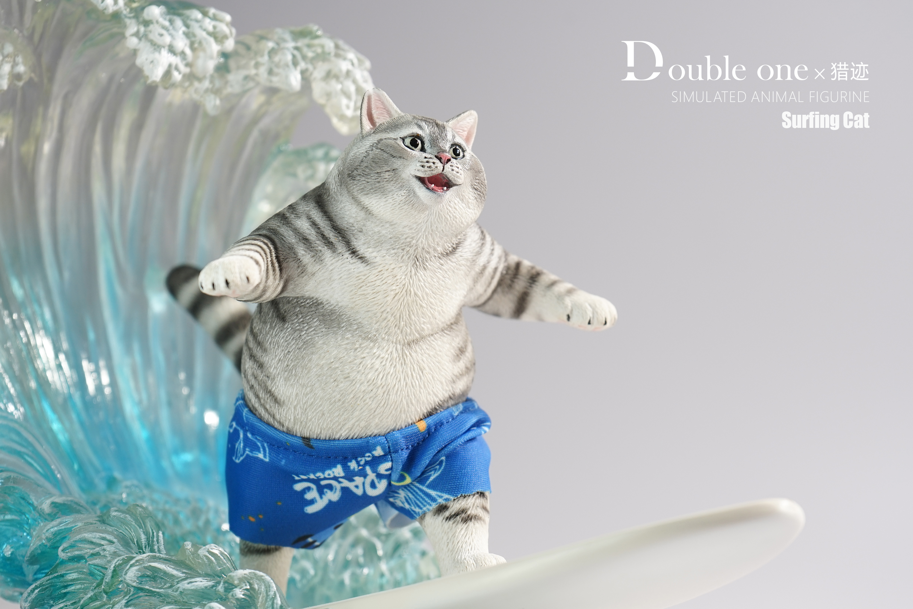 Surfing Cat (Ver. A) Figure With Wave Base