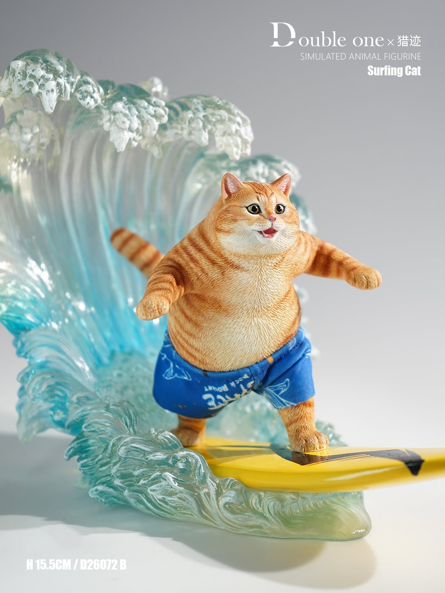Surfing Cat (Ver. B) Figure With Wave Base