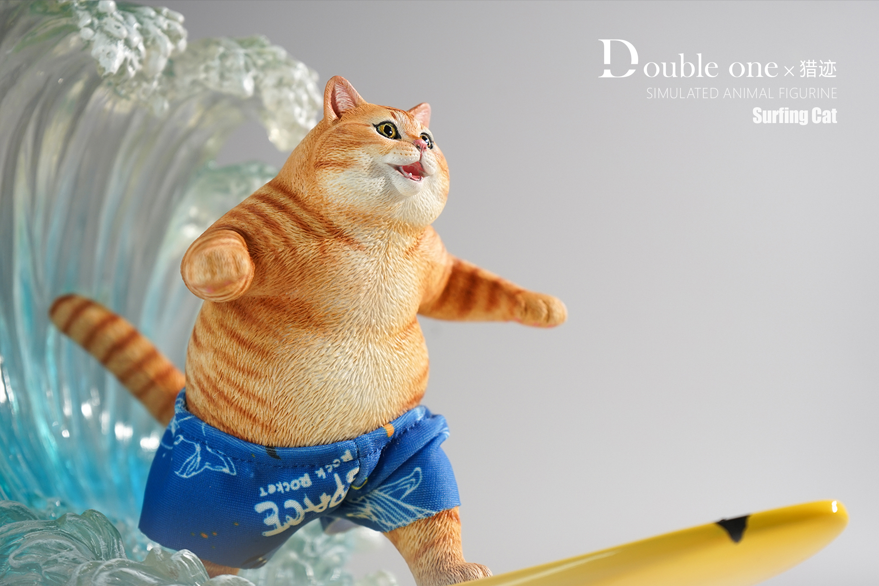 Surfing Cat (Ver. B) Figure With Wave Base