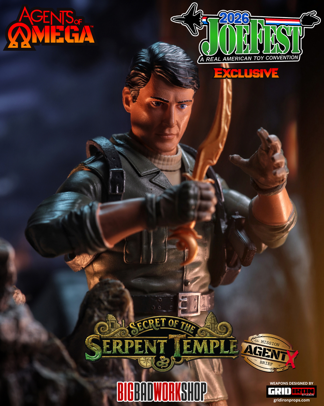 Agents of Omega: Secret of the Serpent Temple Agent X 1/12 Scale JoeFest 2026 Exclusive Action Figure Gallery Image 10