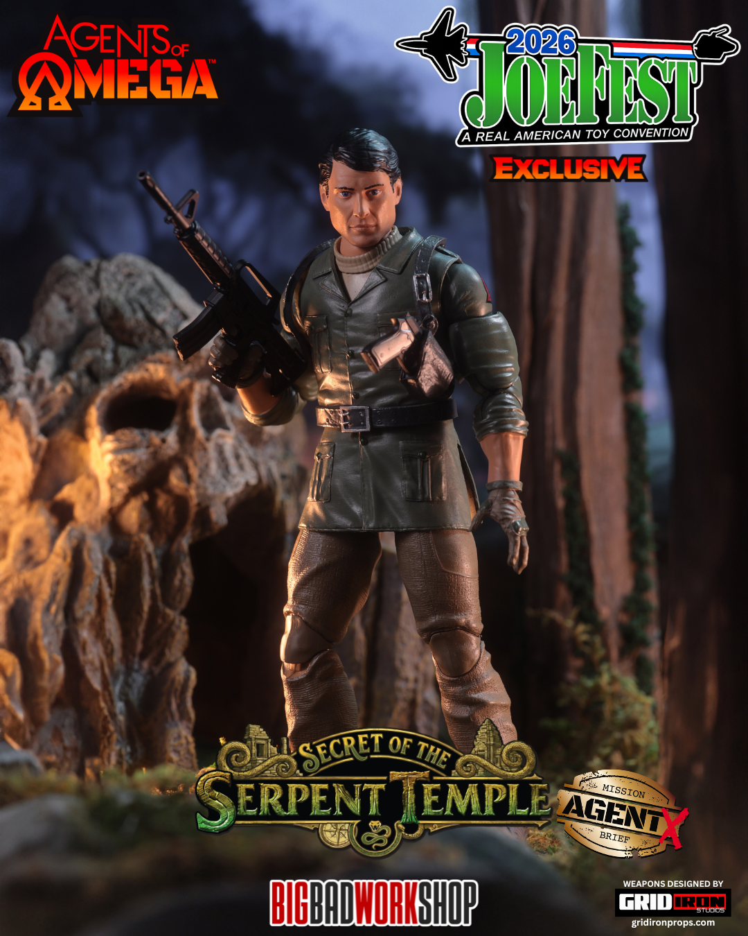 Agents of Omega: Secret of the Serpent Temple Agent X 1/12 Scale JoeFest 2026 Exclusive Action Figure Gallery Image 9