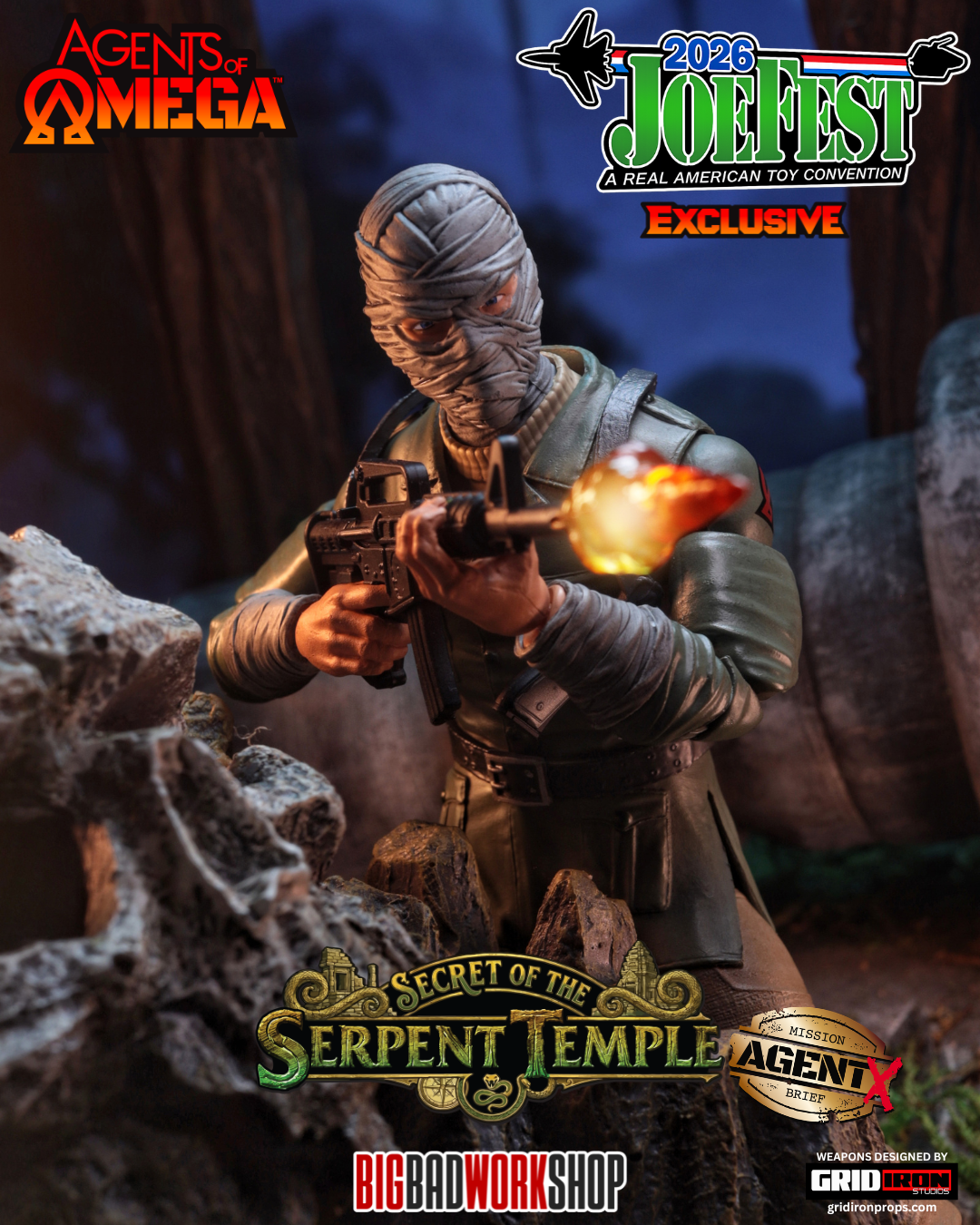 Agents of Omega: Secret of the Serpent Temple Agent X 1/12 Scale JoeFest 2026 Exclusive Action Figure Gallery Image 6