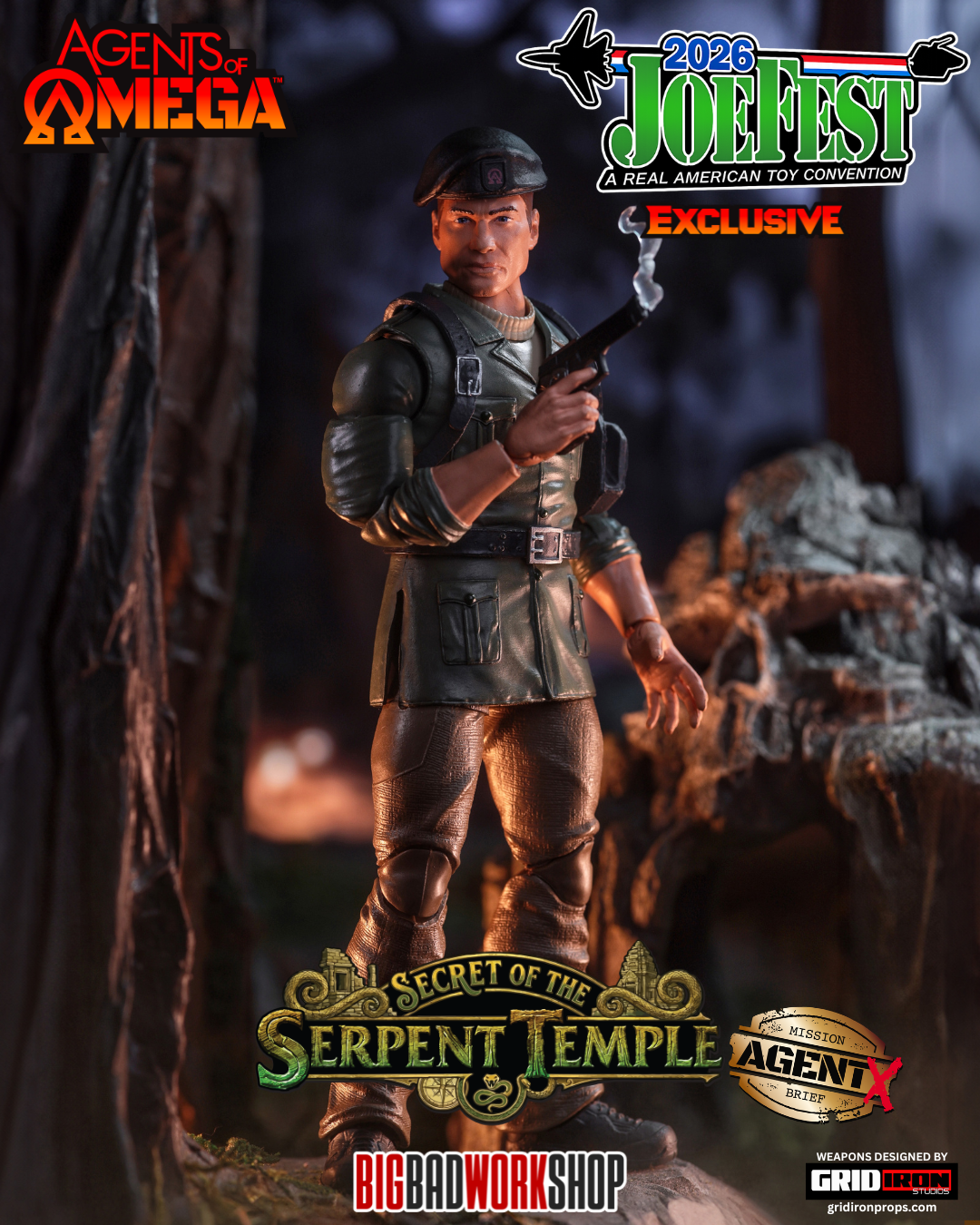 Agents of Omega: Secret of the Serpent Temple Agent X 1/12 Scale JoeFest 2026 Exclusive Action Figure Gallery Image 7