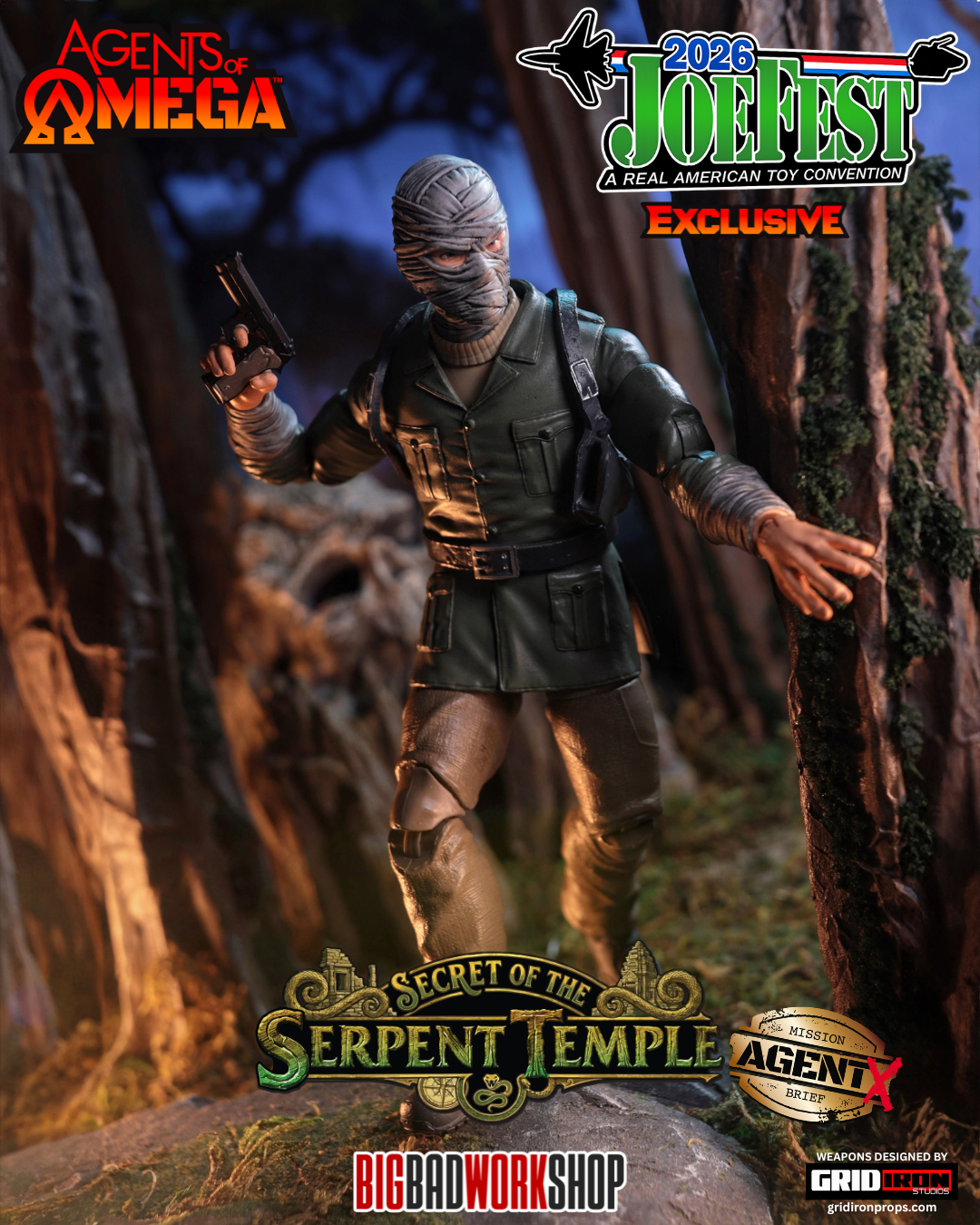 Agents of Omega: Secret of the Serpent Temple Agent X 1/12 Scale JoeFest 2026 Exclusive Action Figure Gallery Image 4