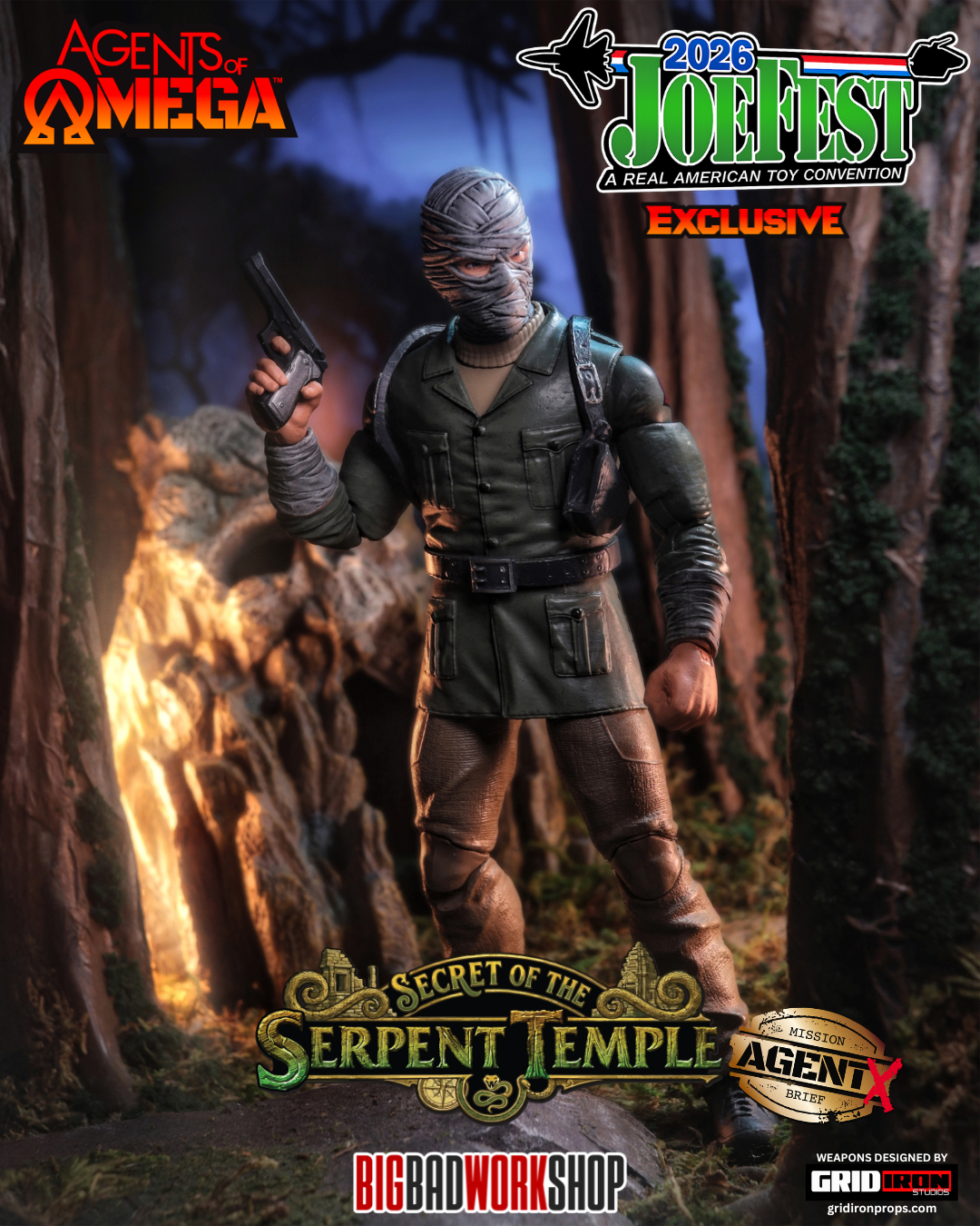 Agents of Omega: Secret of the Serpent Temple Agent X 1/12 Scale JoeFest 2026 Exclusive Action Figure Gallery Image 3