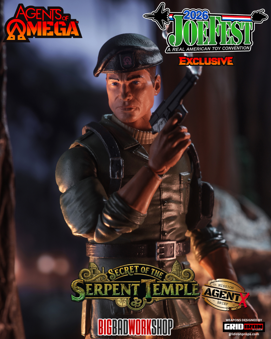 Agents of Omega: Secret of the Serpent Temple Agent X 1/12 Scale JoeFest 2026 Exclusive Action Figure Gallery Image 8