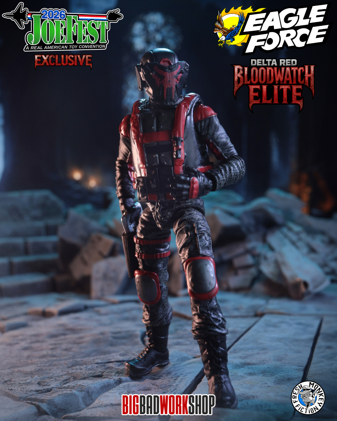 Operation: Monster Force Delta Red Bloodwatch Elite 1/18 Scale JoeFest 2026 Exclusive Action Figure Gallery Image 3