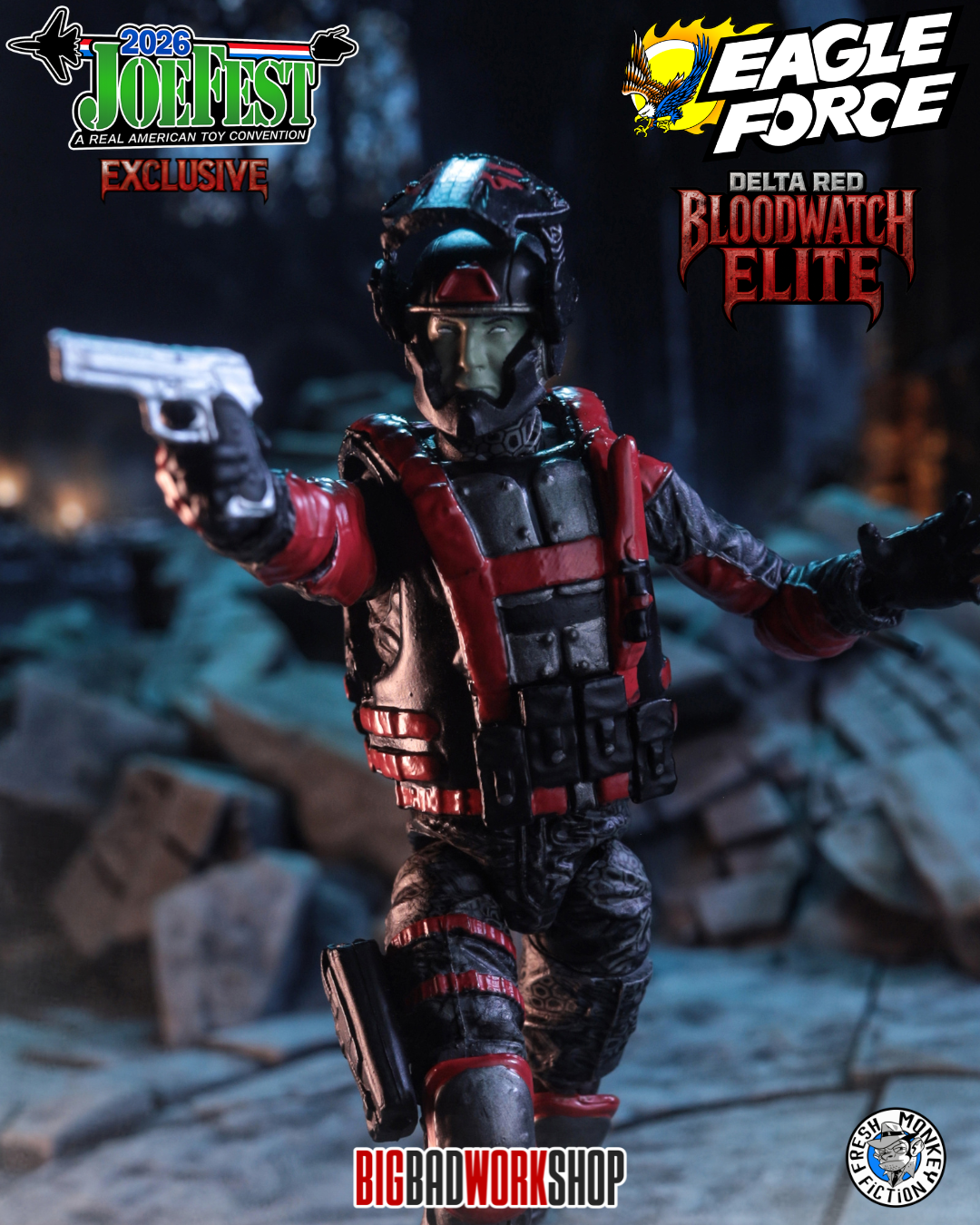 Operation: Monster Force Delta Red Bloodwatch Elite 1/18 Scale JoeFest 2026 Exclusive Action Figure Gallery Image 8
