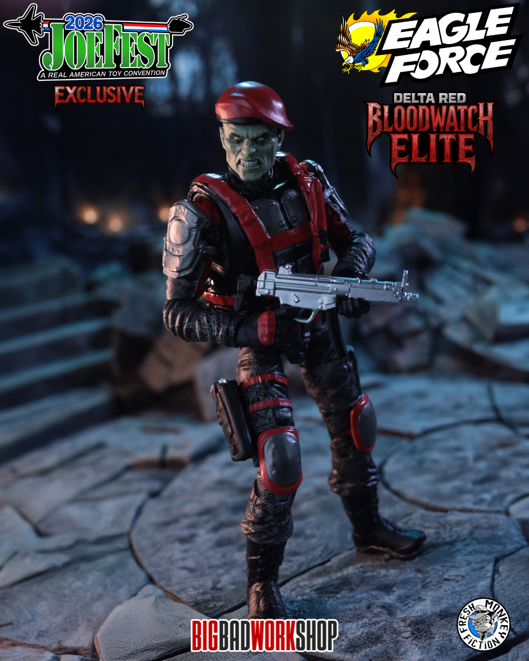 Operation: Monster Force Delta Red Bloodwatch Elite 1/18 Scale JoeFest 2026 Exclusive Action Figure Gallery Image 5