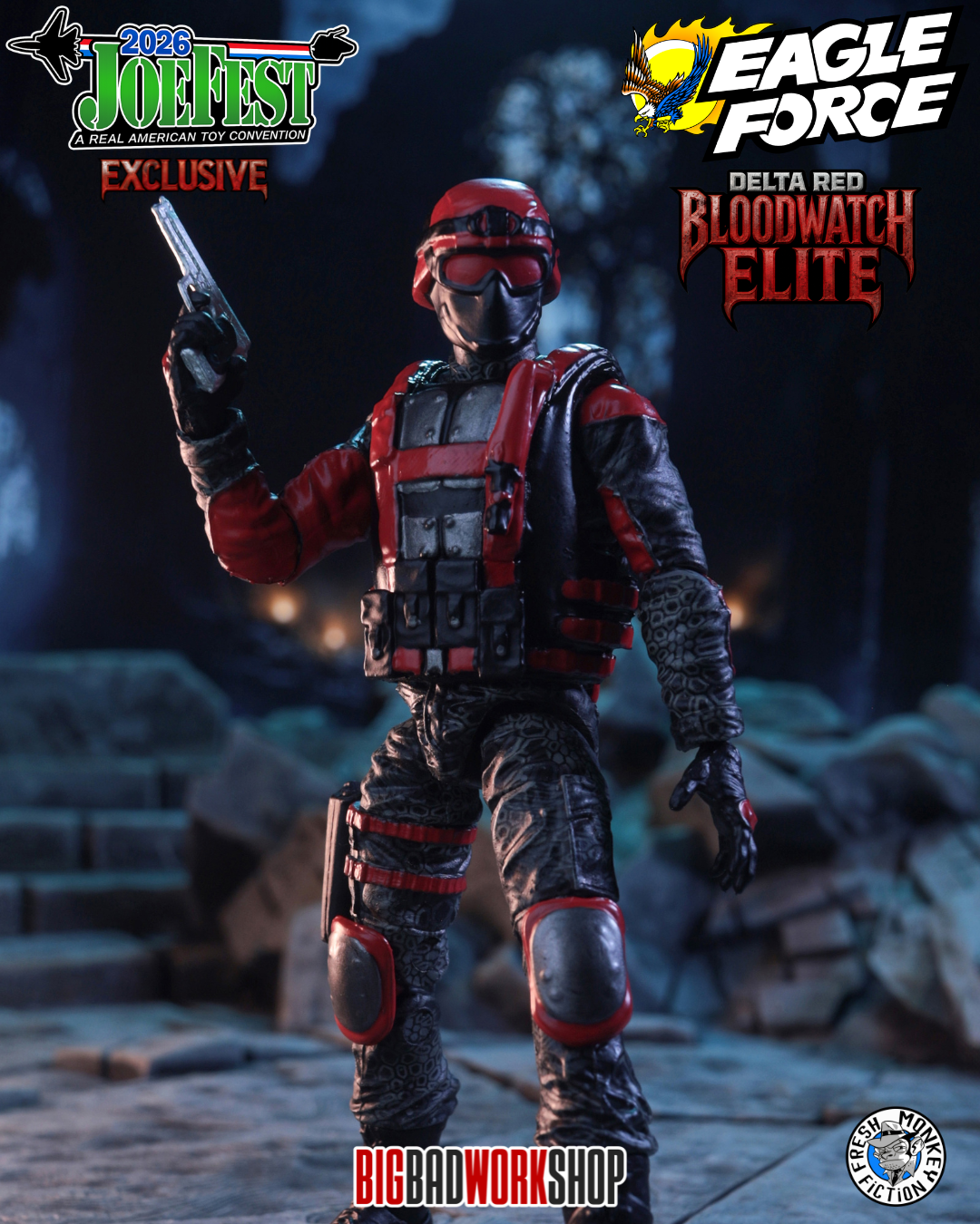 Operation: Monster Force Delta Red Bloodwatch Elite 1/18 Scale JoeFest 2026 Exclusive Action Figure Gallery Image 7