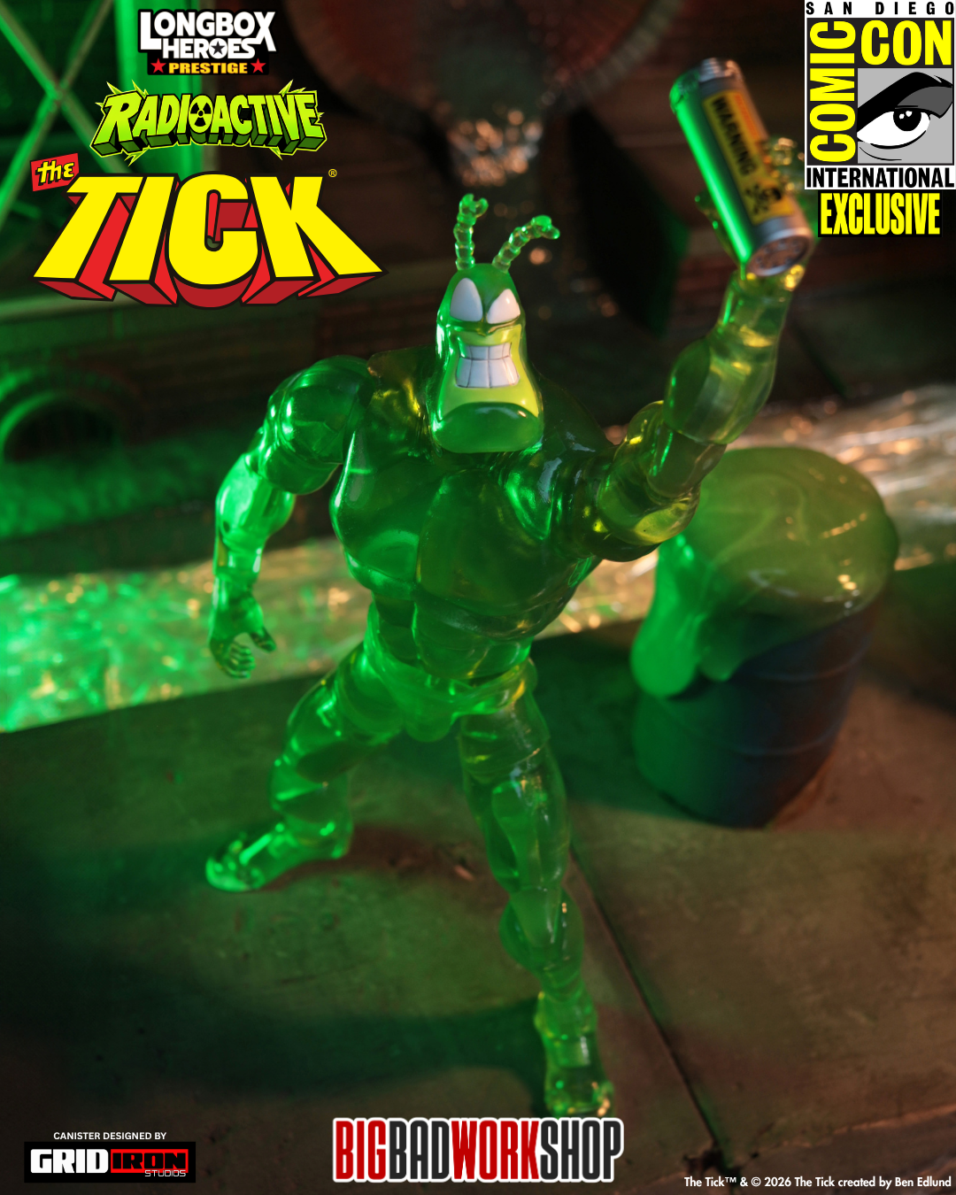 The Tick Longbox Heroes Prestige The Tick (Radioactive Ver.) 1/12 Scale SDCC 2026 Exclusive Action Figure Gallery Image 4