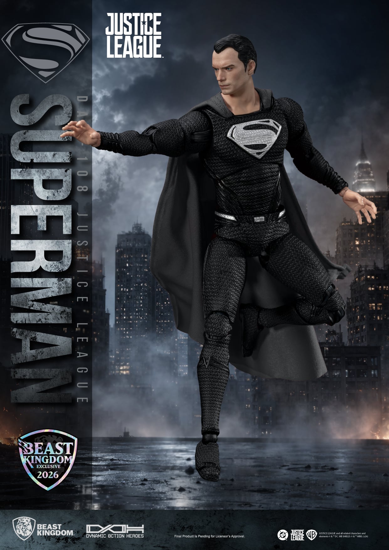 Justice League Dynamic 8ction Heroes DAH-108 Superman (Black Suit) SDCC 2026 Exclusive Action Figure Gallery Image 5