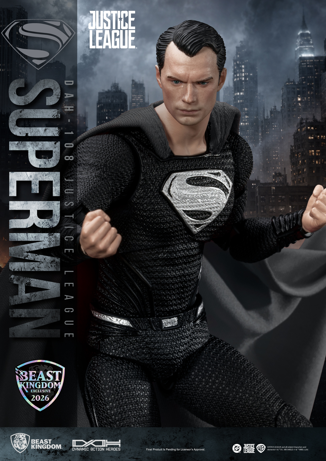 Justice League Dynamic 8ction Heroes DAH-108 Superman (Black Suit) SDCC 2026 Exclusive Action Figure Gallery Image 9