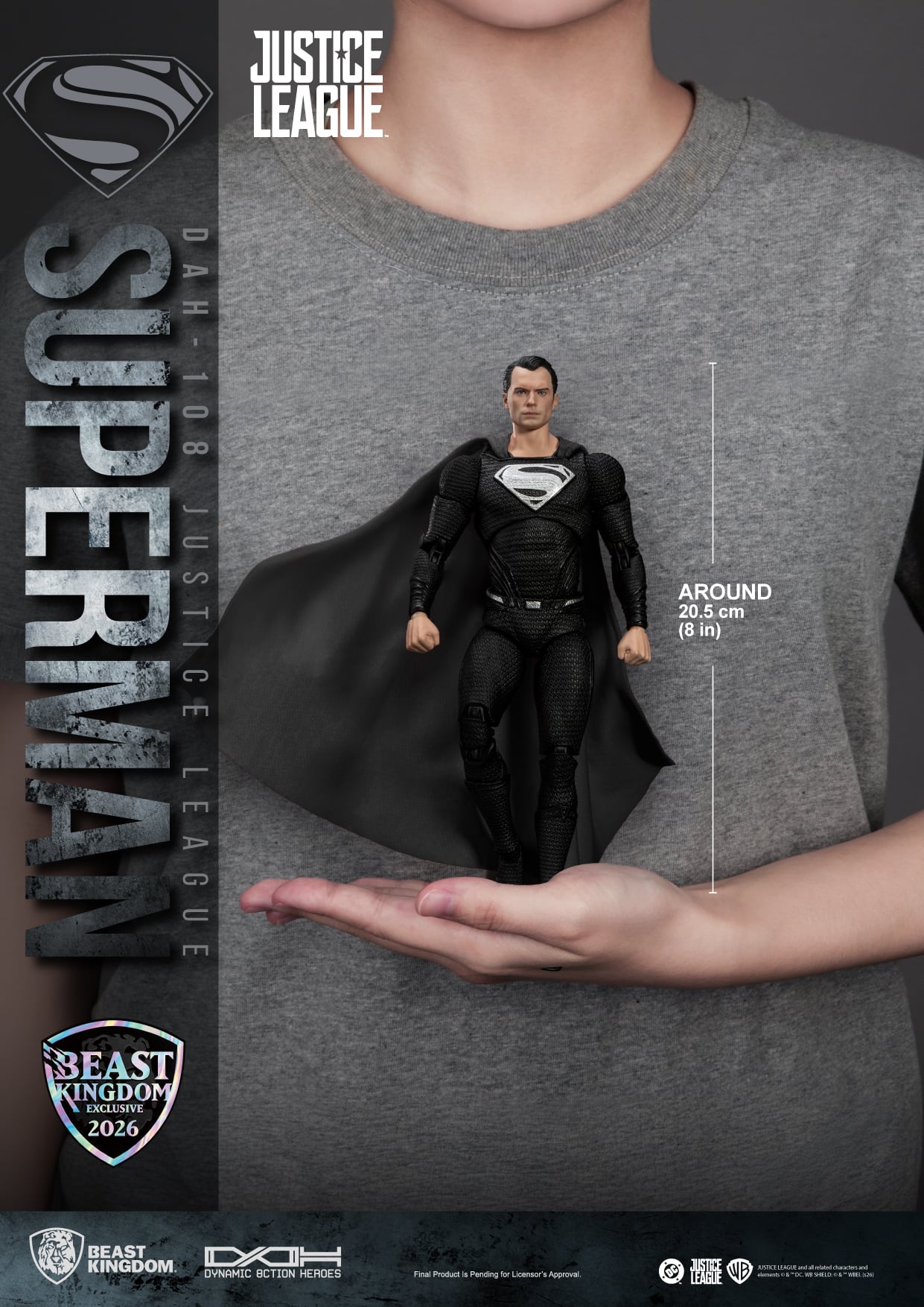 Justice League Dynamic 8ction Heroes DAH-108 Superman (Black Suit) SDCC 2026 Exclusive Action Figure Gallery Image 10
