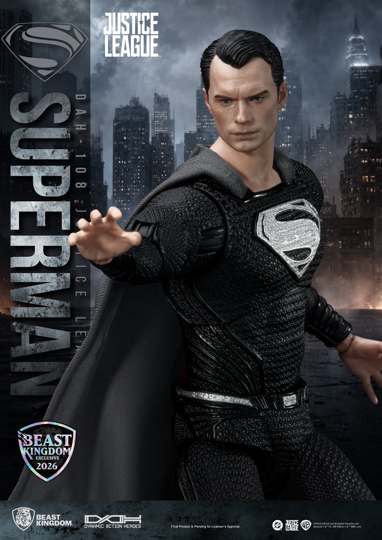 Justice League Dynamic 8ction Heroes DAH-108 Superman (Black Suit) SDCC 2026 Exclusive Action Figure Gallery Image 8