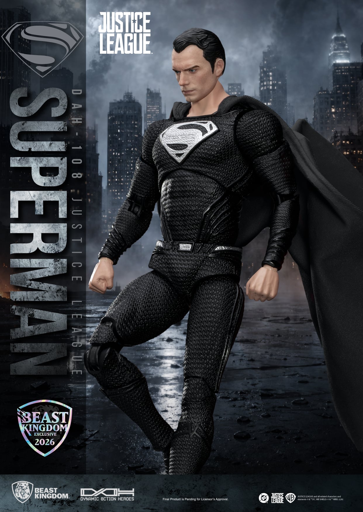 Justice League Dynamic 8ction Heroes DAH-108 Superman (Black Suit) SDCC 2026 Exclusive Action Figure Gallery Image 6