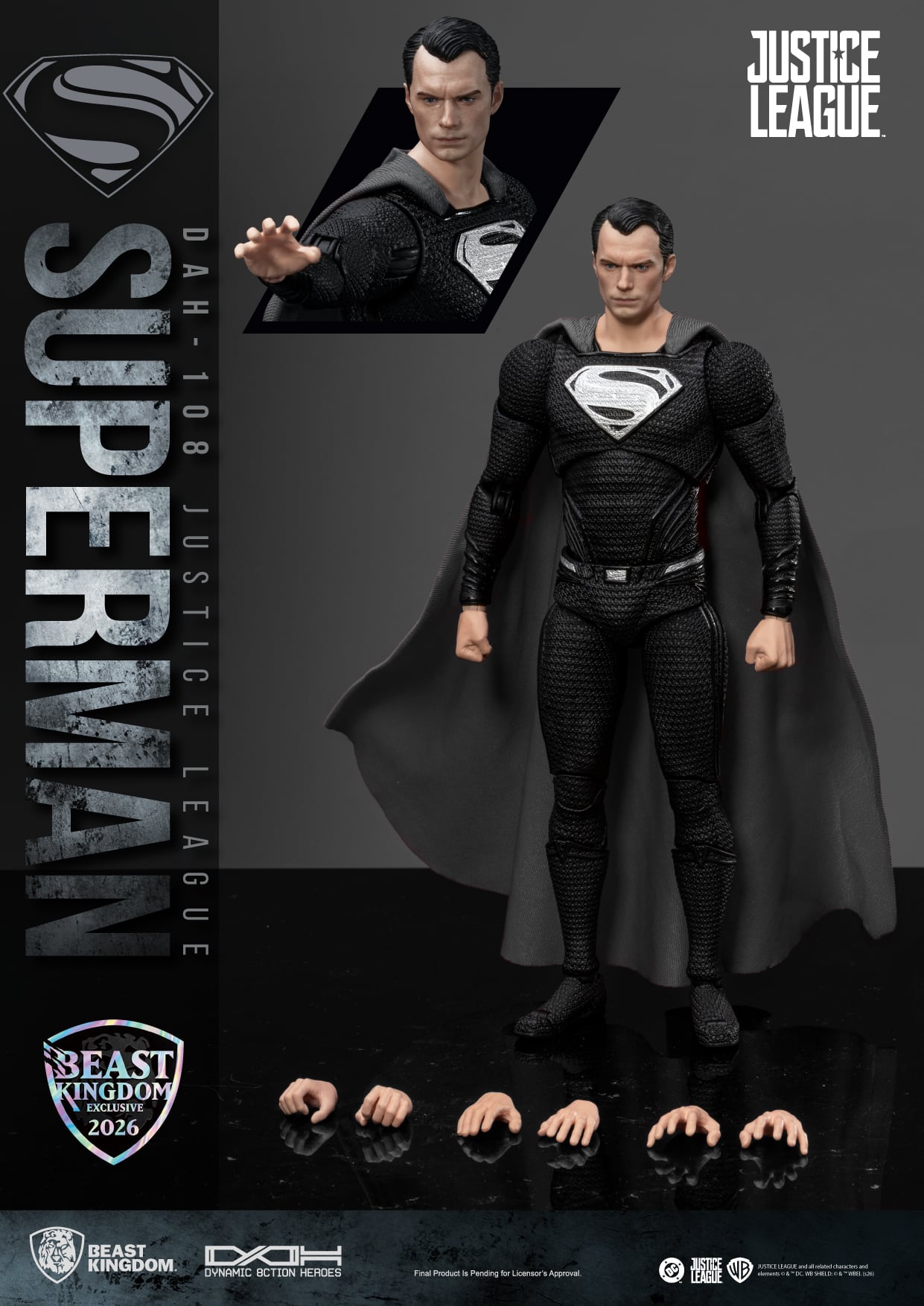 Justice League Dynamic 8ction Heroes DAH-108 Superman (Black Suit) SDCC 2026 Exclusive Action Figure Gallery Image 11