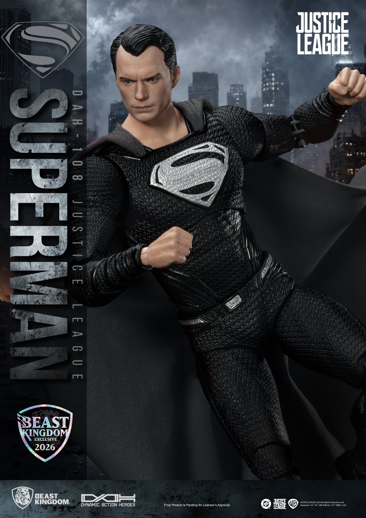 Justice League Dynamic 8ction Heroes DAH-108 Superman (Black Suit) SDCC 2026 Exclusive Action Figure Gallery Image 7