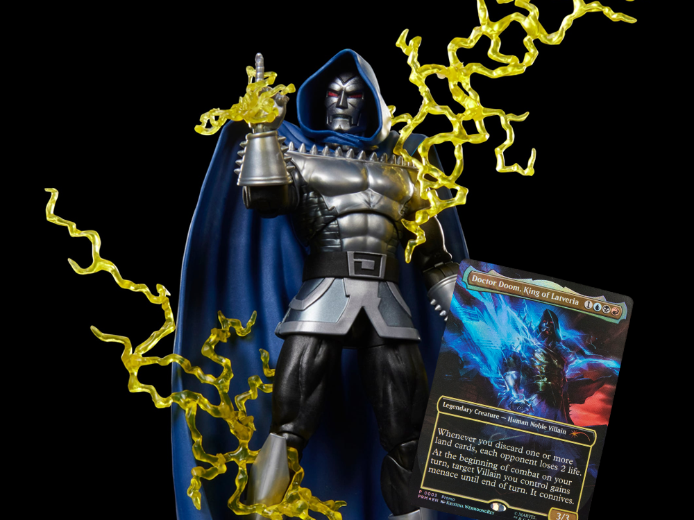 Marvel Legends Doctor Doom 2099 Action Figure with Exclusive Magic: The Gathering Card Gallery Image 1