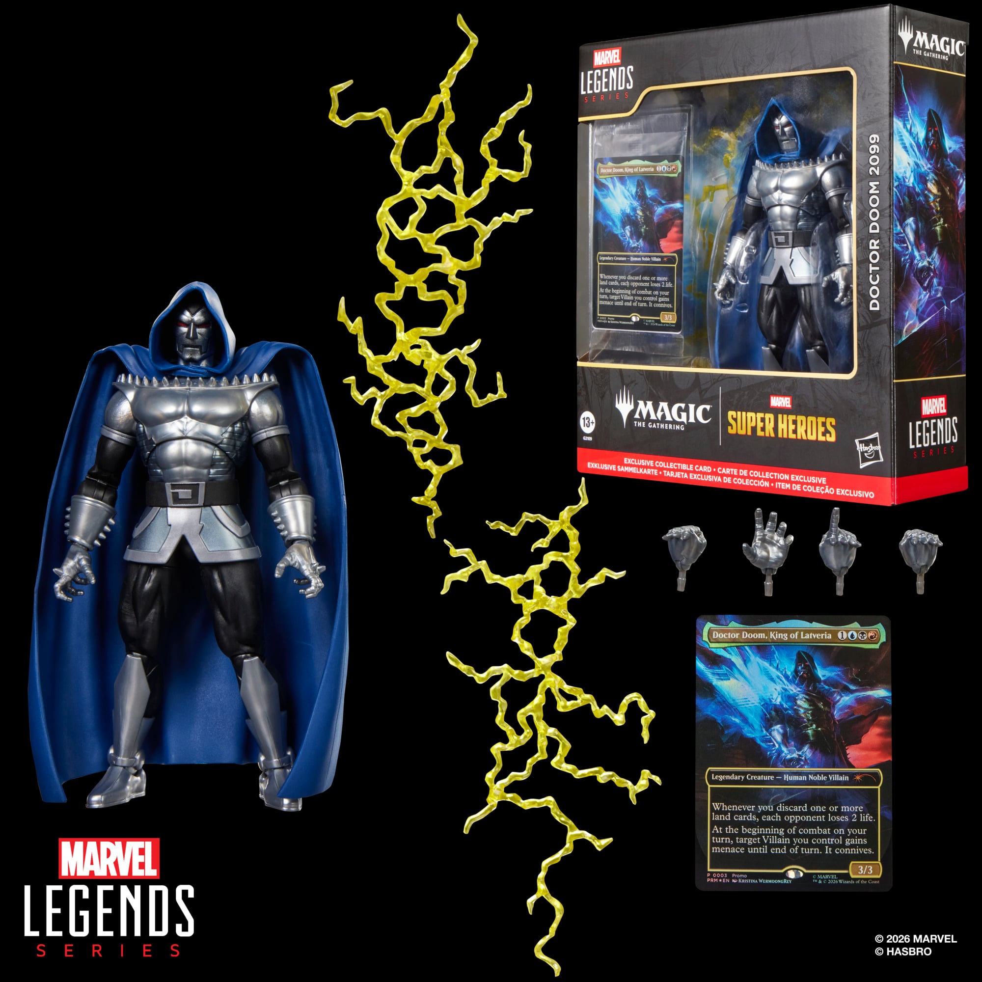 Marvel Legends Doctor Doom 2099 Action Figure with Exclusive Magic: The Gathering Card Gallery Image 11