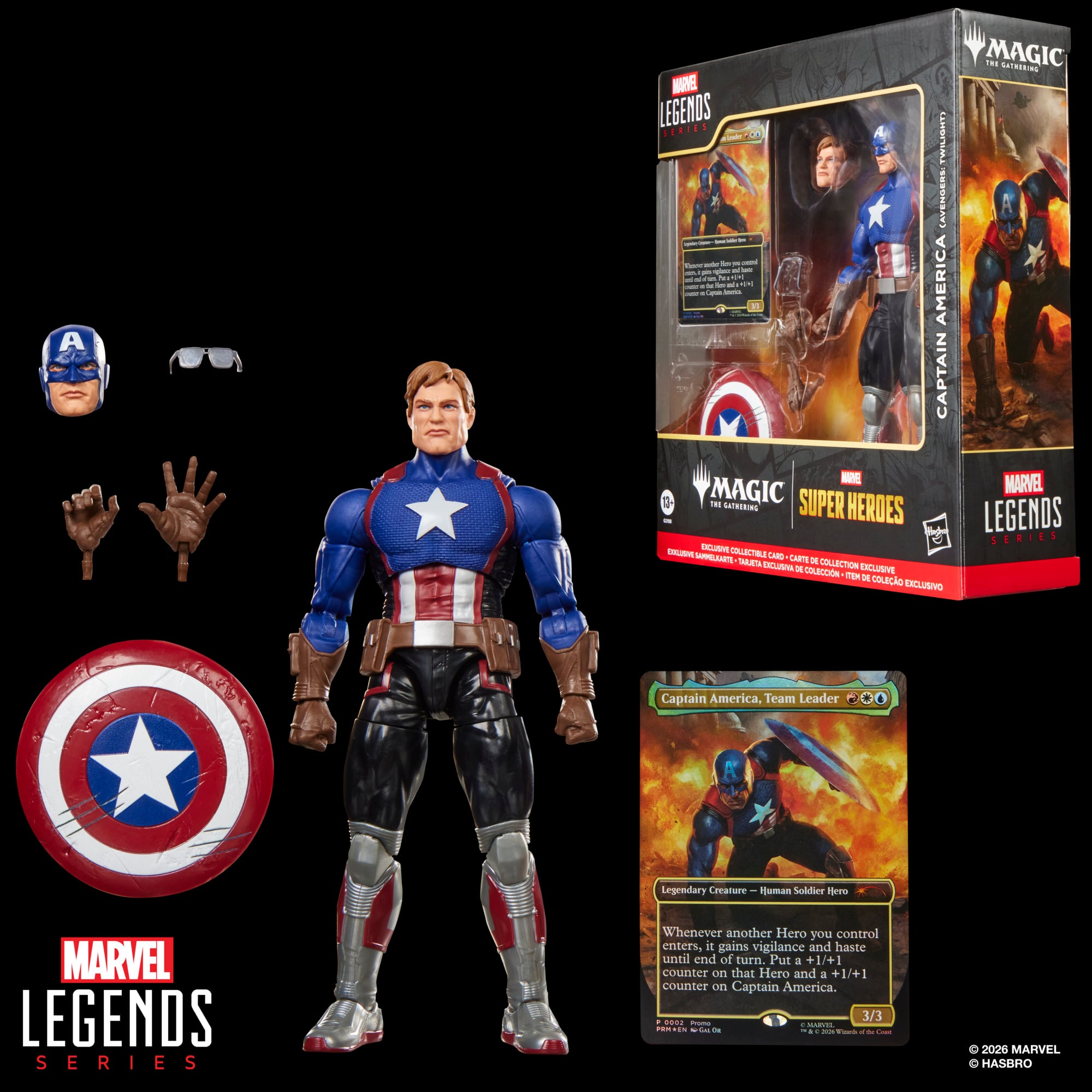 Avengers: Twilight Marvel Legends Captain America Action Figure with Exclusive Magic: The Gathering Card Gallery Image 11