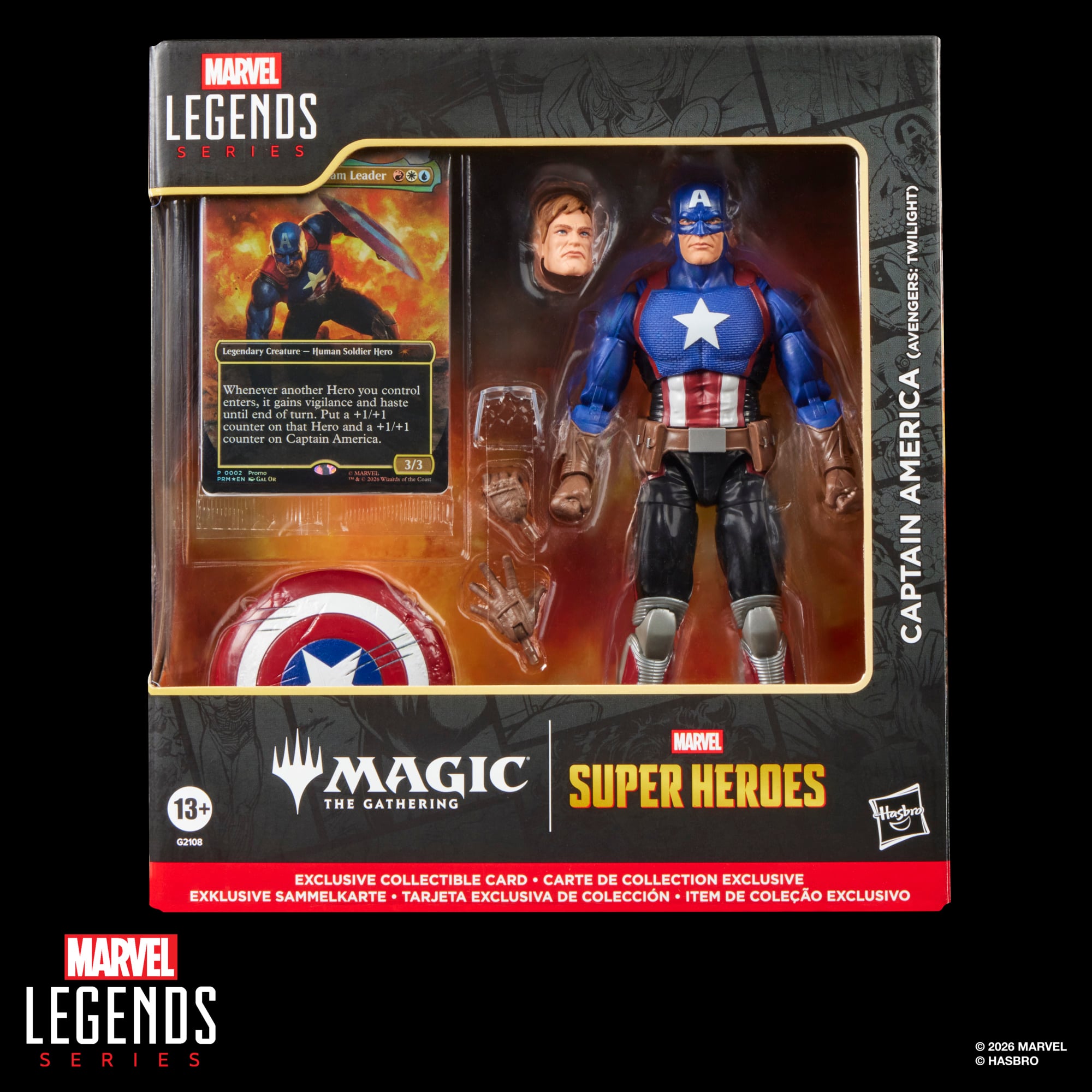 Avengers: Twilight Marvel Legends Captain America Action Figure with Exclusive Magic: The Gathering Card Gallery Image 12