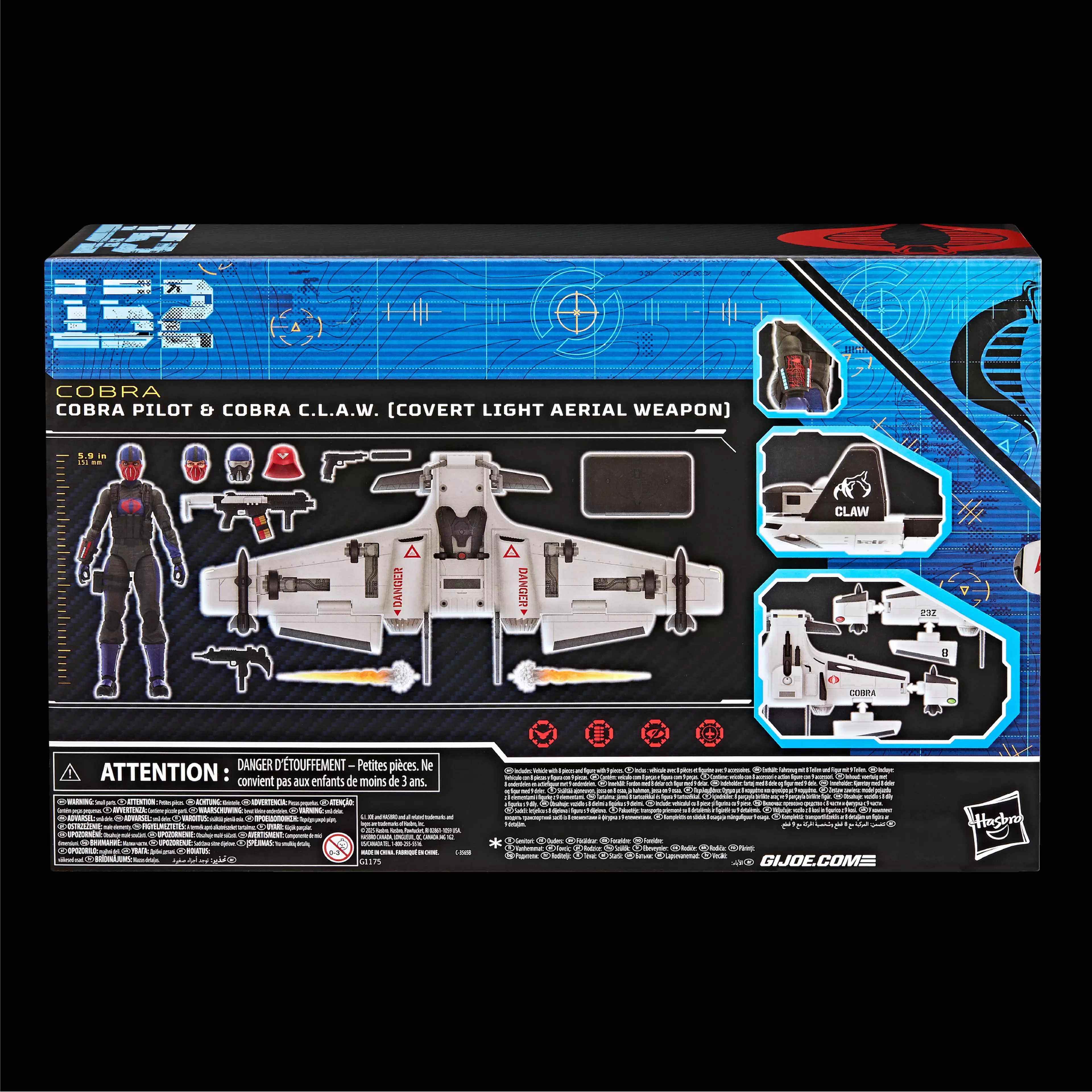 G.I. Joe Classified Series #152 Cobra Pilot & Cobra C.L.A.W. (Covert Light Aerial Weapon) Action Figure Set Gallery Image 17