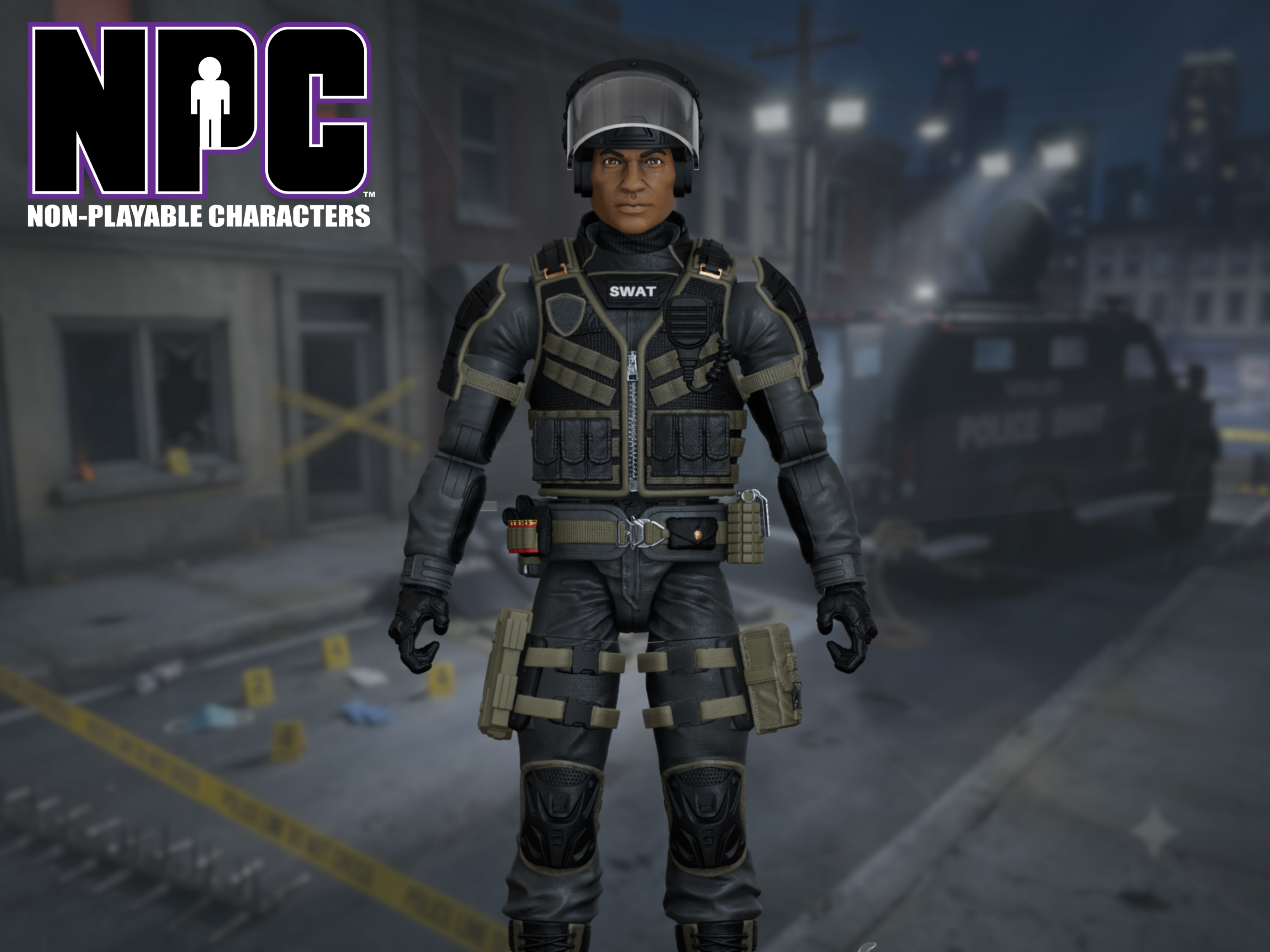 NPC (Non-Playable Characters) SWAT Operator (Basic) 1/12 Scale Action Figure Gallery Image 1