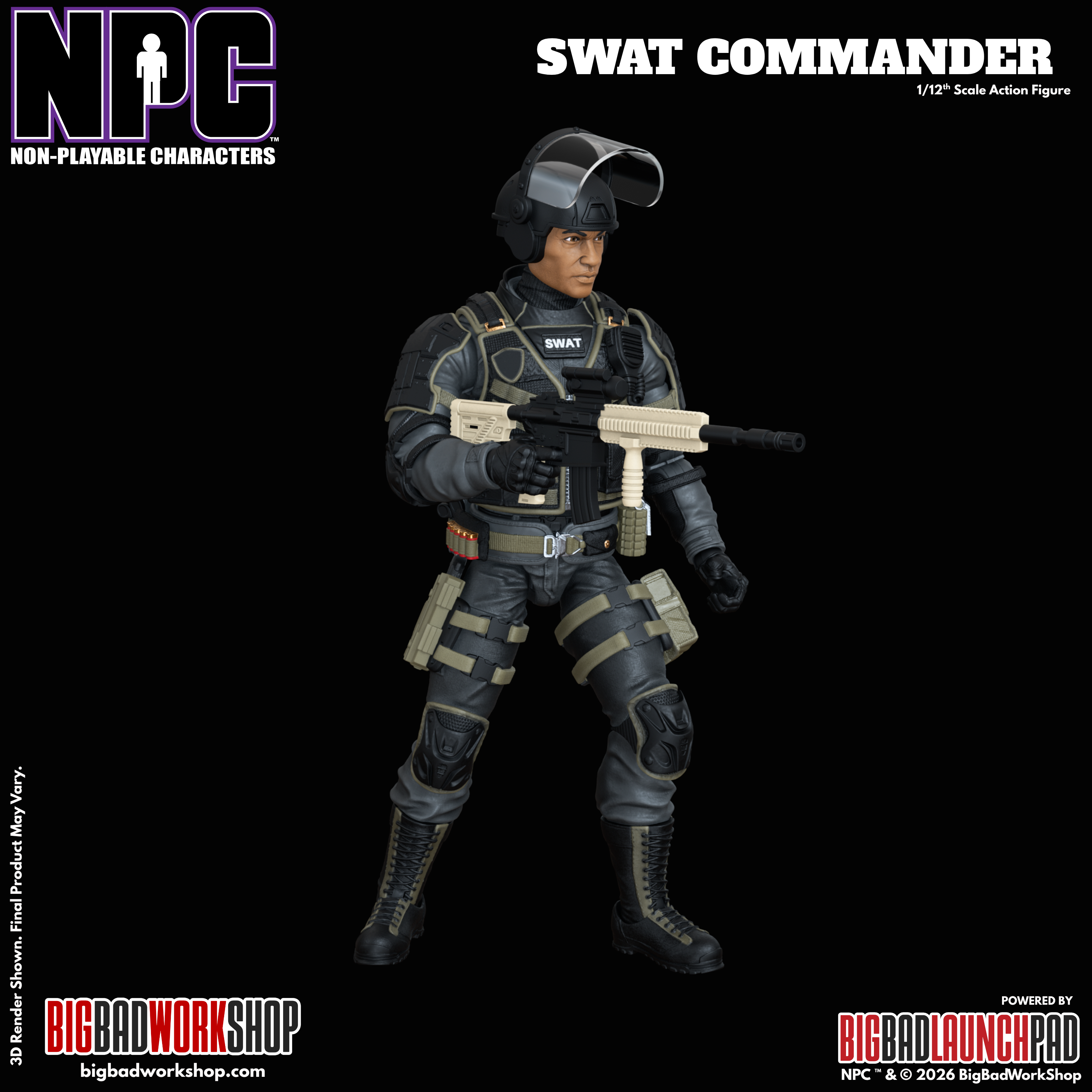 NPC (Non-Playable Characters) SWAT Commander 1/12 Scale Action Figure Gallery Image 4