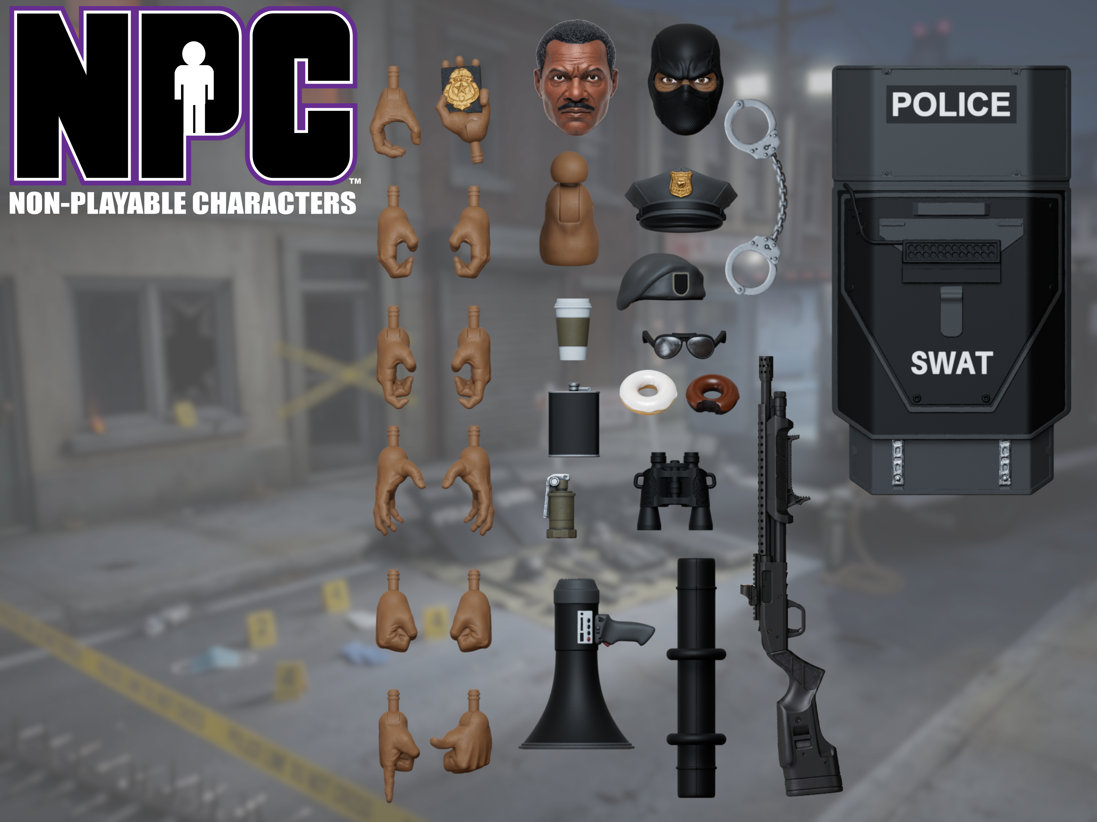 NPC (Non-Playable Characters) SWAT Accessory Kit (Ver. 01) 1/12 Scale Accessory Set Gallery Image 1